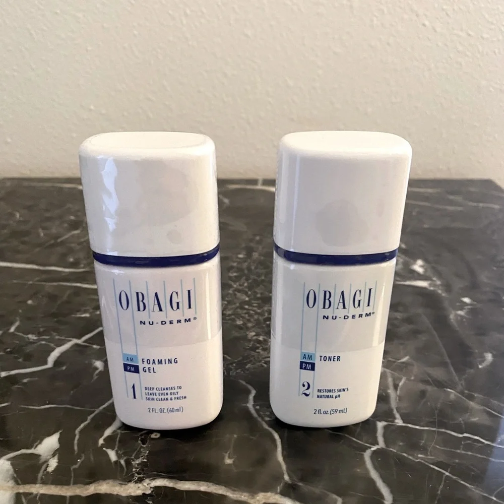 Obagi Nu-Derm 2 Oz Foaming Gel and Toner set. For all skin types